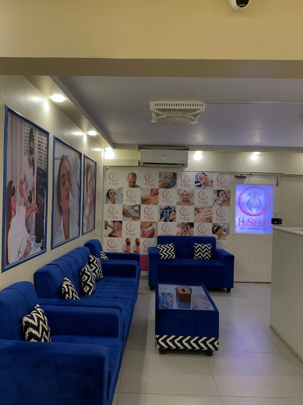 Patient lounge at B.Star Aesthetic Clinic, DHA Phase 5
