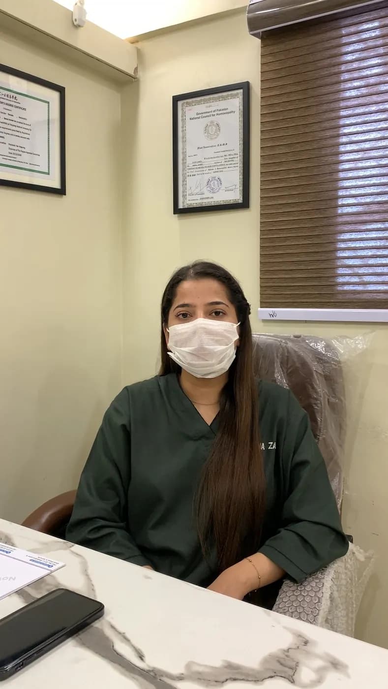 Dr. Zauna in the consultation room at B.Star Aesthetic Clinic
